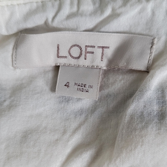 Loft Cream Boucle Yellow Blue Striped Cotton Blend Pencil Skirt - Picture 8 of 10